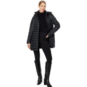 Medium Black Carol Save the Duck Hooded Puffer Coat